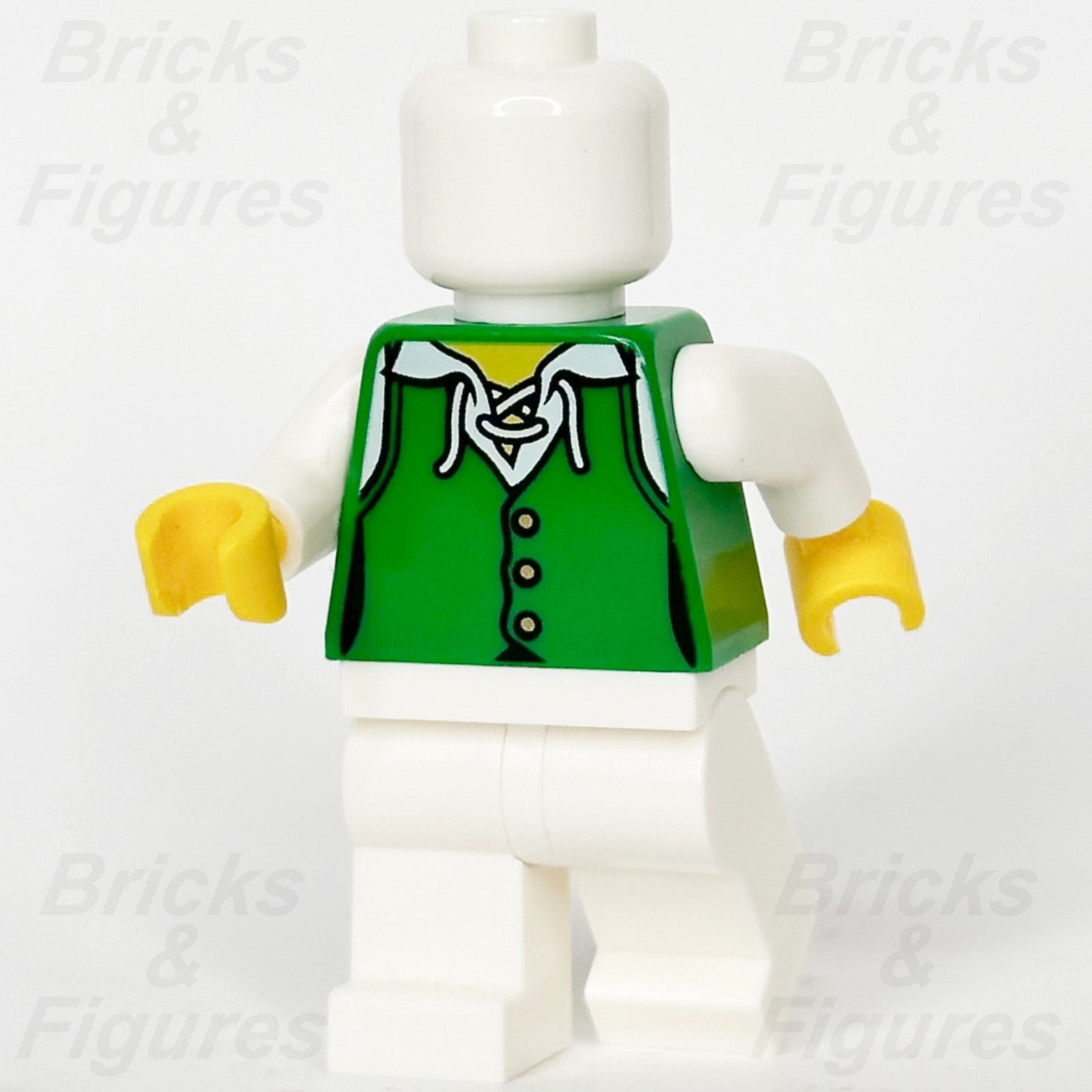 LEGO® Green Pirate Vest Torso Minifigure Part Closed Gold Buttons Female 63169181