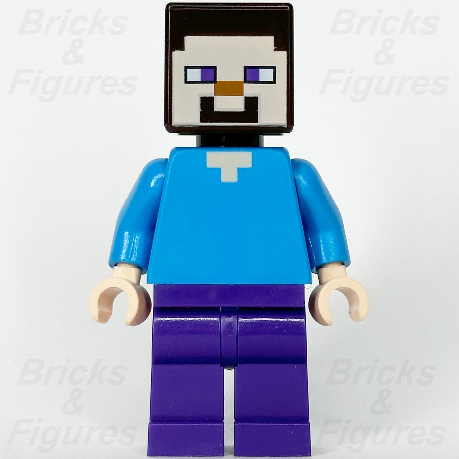 LEGO Minecraft Steve Minifigure Light Nougat Dark Purple Legs Minifig min0091