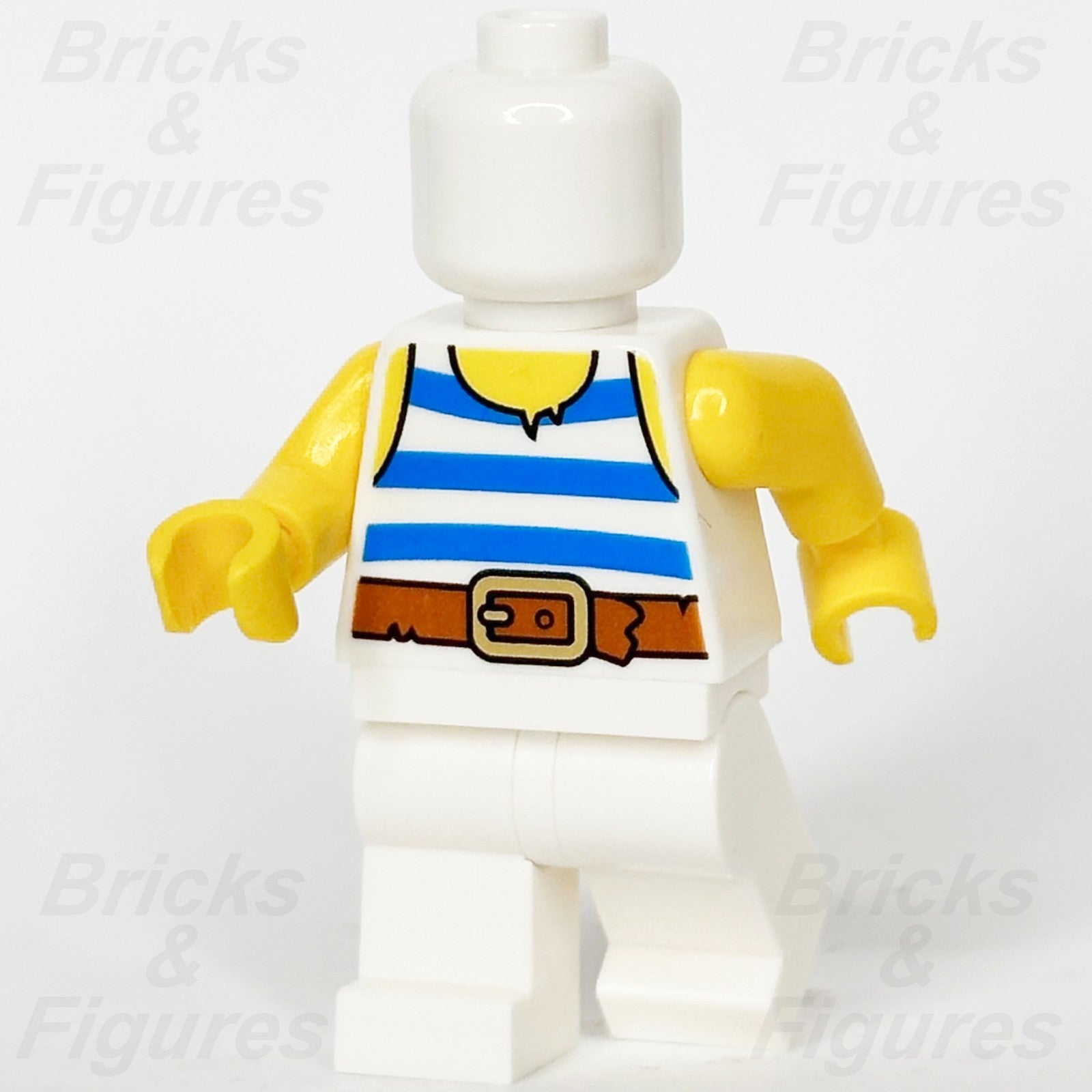 LEGO® Pirate Tank Top Torso Minifigure Part White with Blue Stripes 973pb3974c011