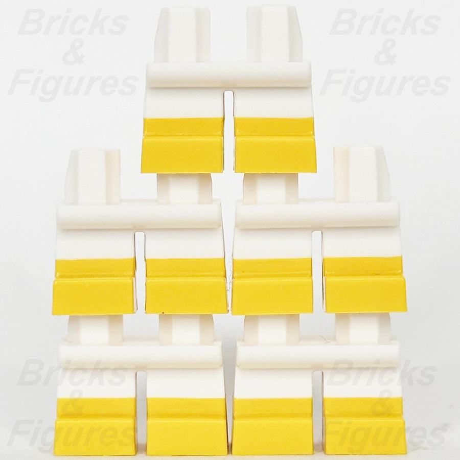 LEGO White Short Legs Yellow Boots Minifigure Part Hips Moulded 41879pb024 x 50