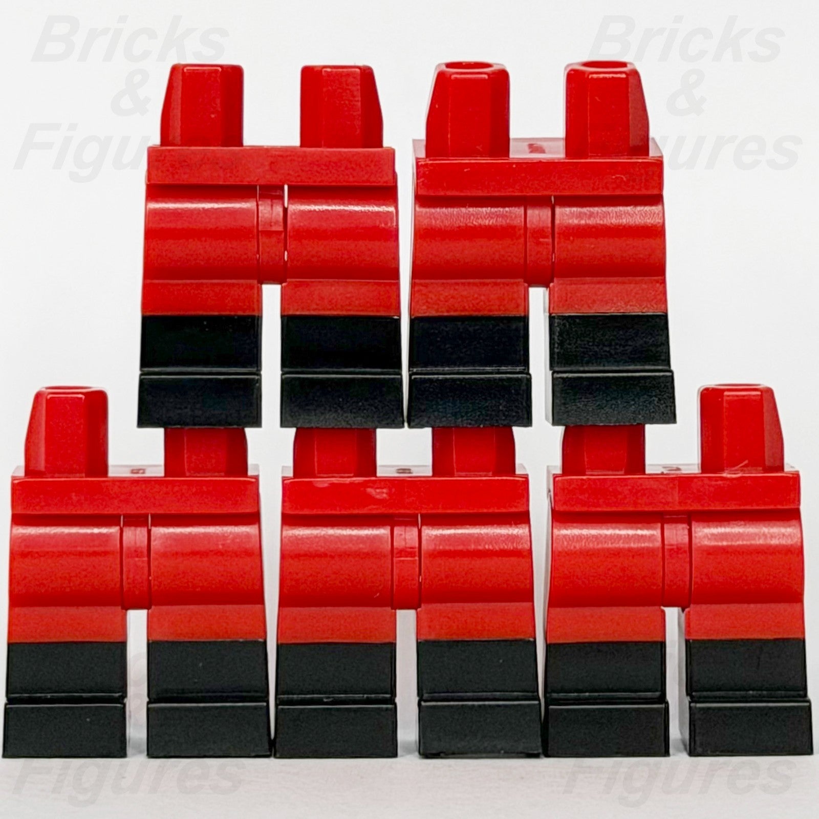 LEGO® Red Minifigure Legs Part Moulded Black Boots Lower 6381759 x 5 Santa0