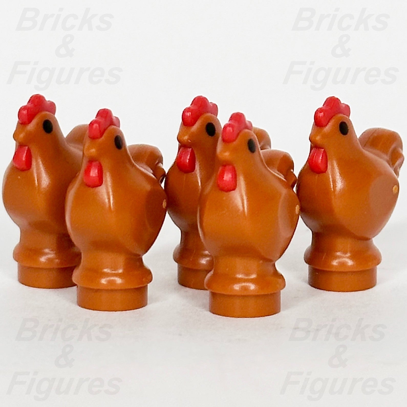 LEGO Dark Orange Chicken Animal Minifigure Part 60352 60344 30656 80044 x 5 Hen0