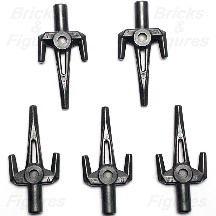 5 x Ninjago LEGO Little Striker Pearl Dark Grey Sai Dagger Minifigure Weapon - Bricks & Figures