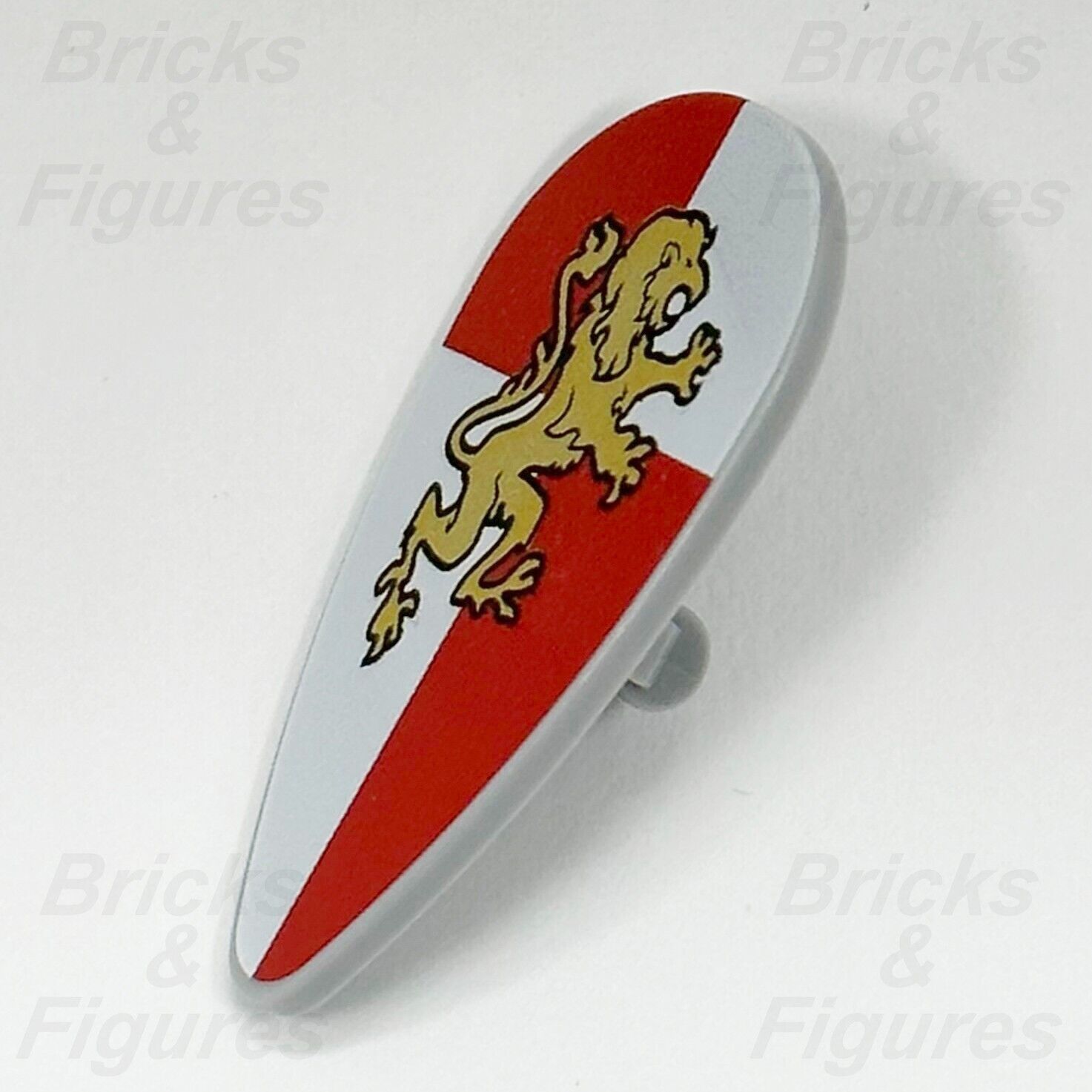 LEGO® Castle Shield Ovoid Gold Lion Minifigure Weapon Part Kingdoms 2586px19 - Bricks & Figures