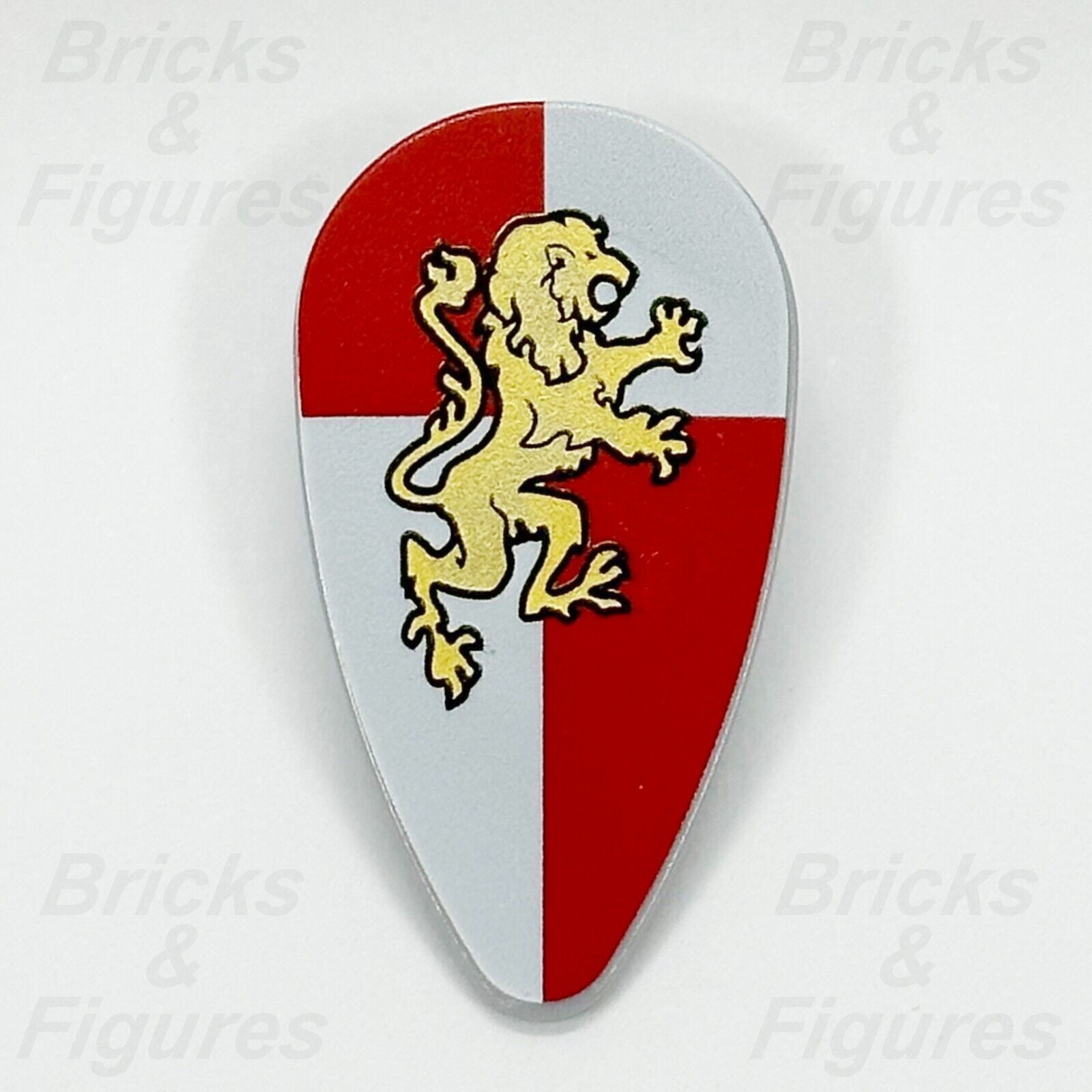 LEGO® Castle Shield Ovoid Gold Lion Minifigure Weapon Part Kingdoms 2586px19 - Bricks & Figures