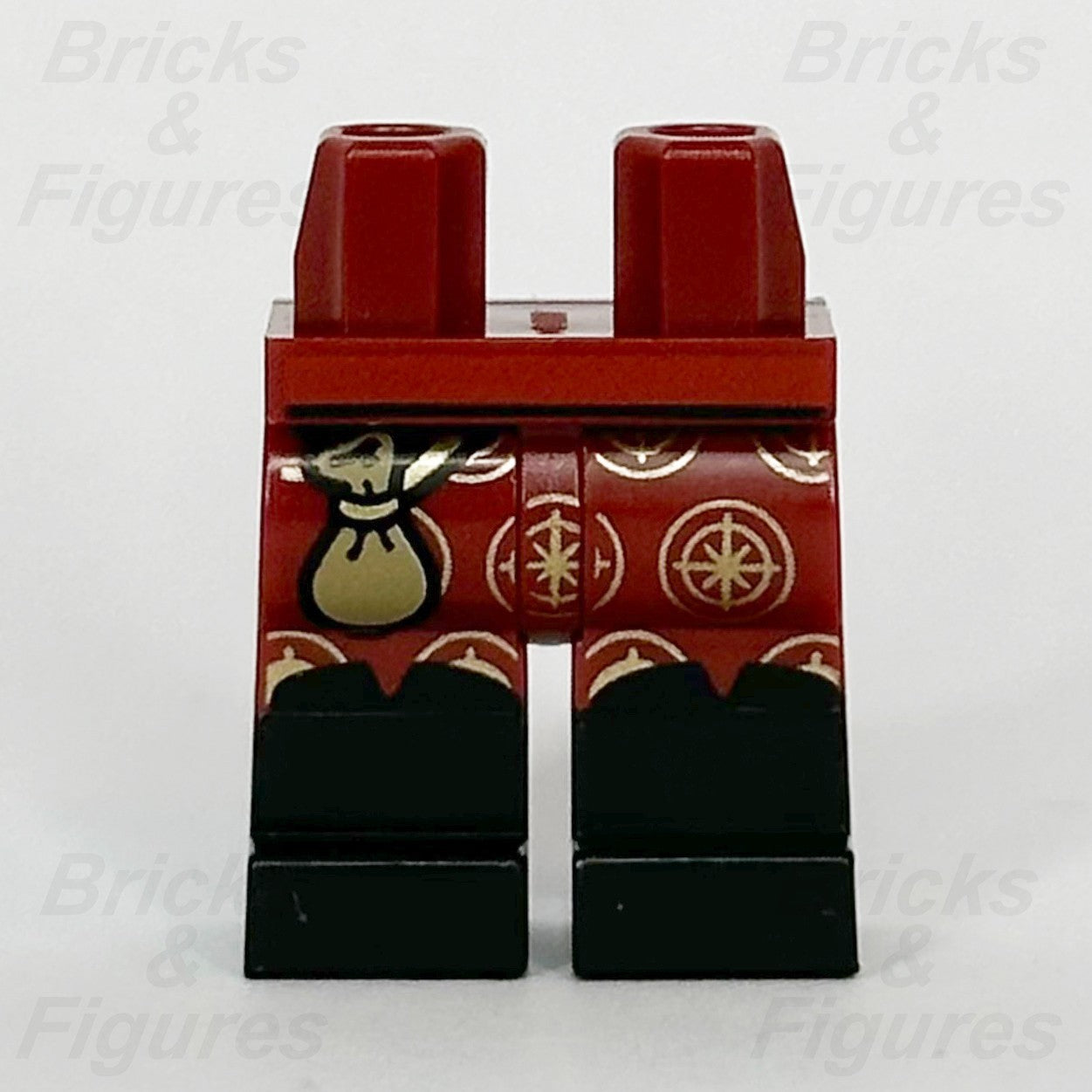 LEGO® Pirate Dark Red Legs Black Boots Minifigure Part Hips Coin Pouch 65106650