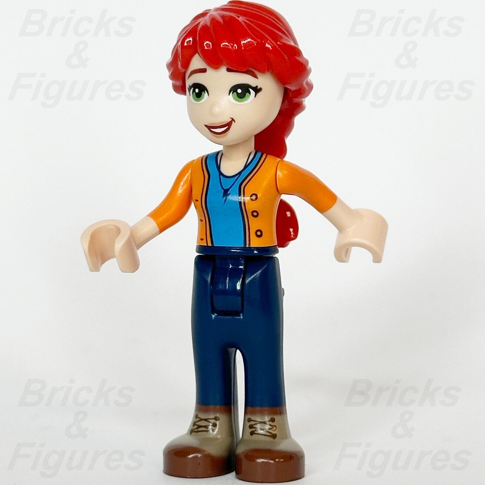LEGO Friends Mia Minifigure Adult Orange Sweater Top Minifig 41730 41746 frnd585 - Bricks & Figures