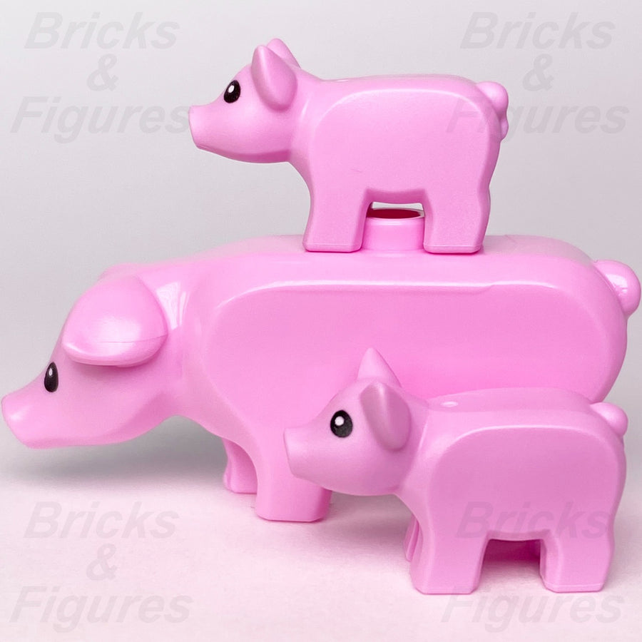 LEGO® City Bright Pink Pig w/ Piglet Pack Animal Minifigure Part Farm Ideas x 31