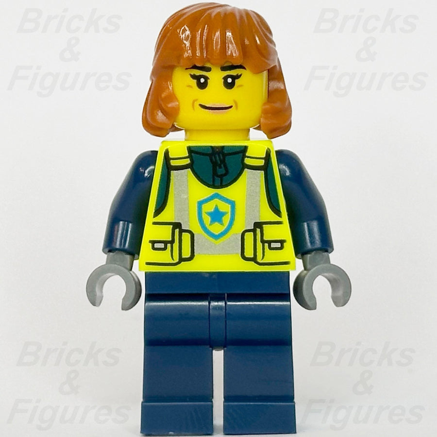 LEGO® City Police Officer Minifigure Town Female Neon Yellow Vest 60508 cty19901