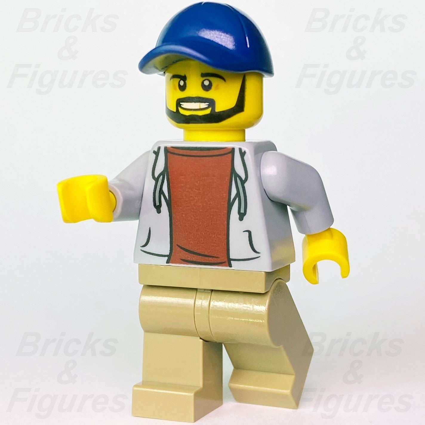 LEGO City Dad Minifigure Dark Blue Cap Grey Hoodie Building 60291 cty1232 Town0