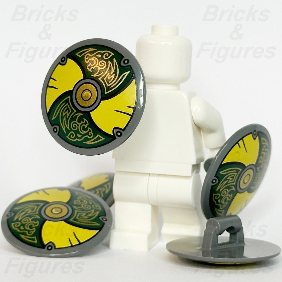 LEGO Ideas Viking Shield Minifigure Part Yellow Green Odin's Wolves 21343 x 51