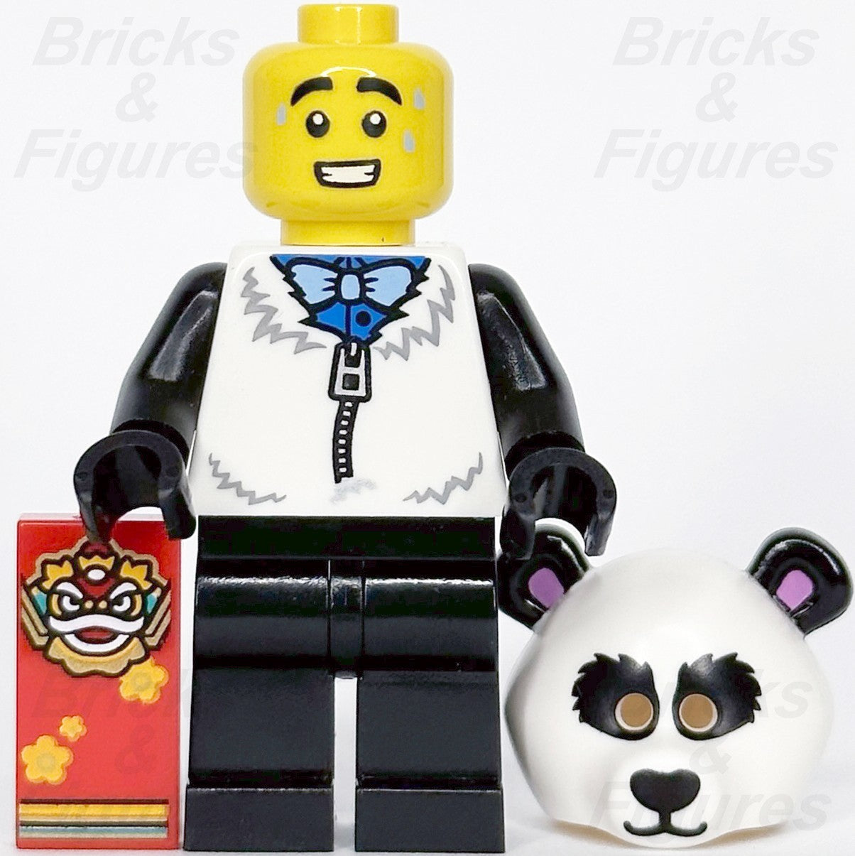LEGO Panda Suit Guy Minifigure with Lion Tile Part Build-A-Minifigure BAM 20231