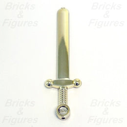 LEGO Chrome Gold Greatsword Sword Blade Minifigure Castle Weapon Part 59 71014 - Bricks & Figures