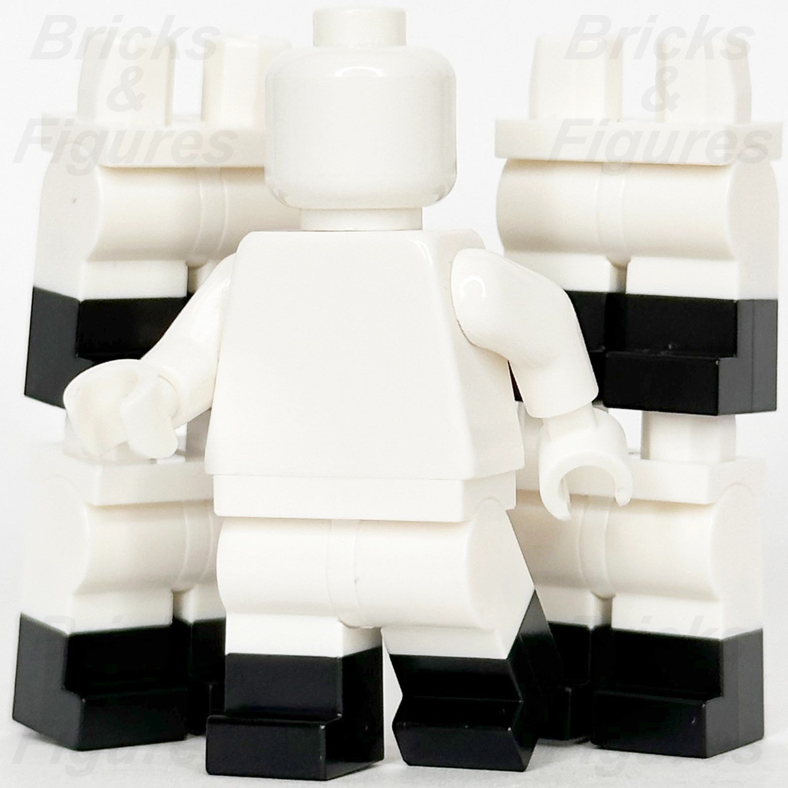 LEGO White Legs Minifigure Part w/ Moulded Black Boots Pattern 77601 6490255 x 52