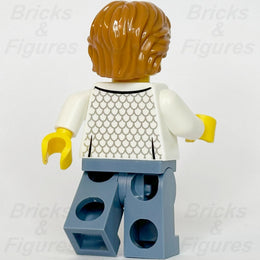 LEGO City Bandit Crook Minifigure Police White Vest Orange Glasses 60508 cty19862