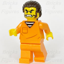 LEGO® City Jail Prisoner Minifigure Male Orange Jumpsuit Sideburns 60508 cty19910