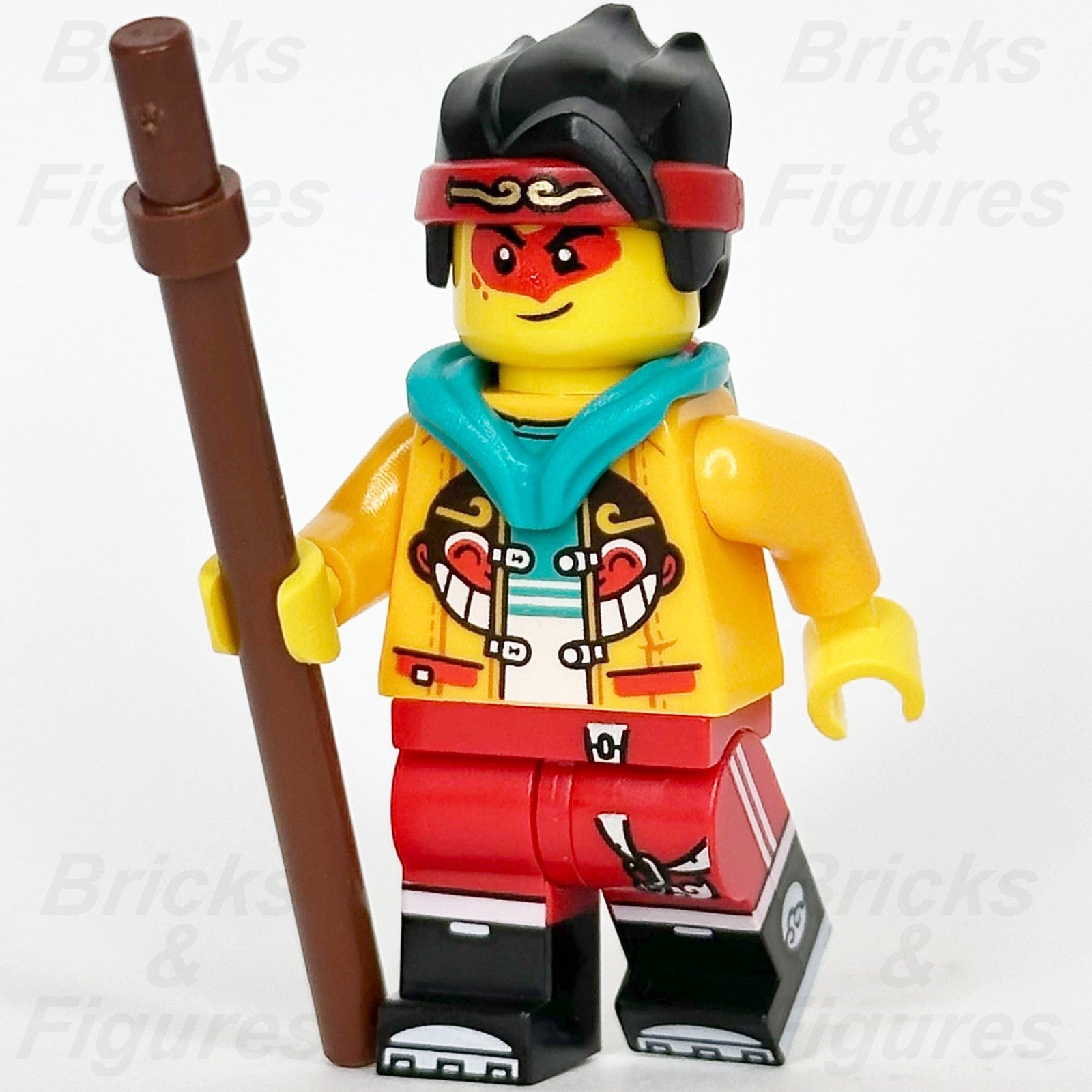 LEGO Monkie Kid Minifigure Open Jacket with Monkey Head Red Face 80024 mk0280