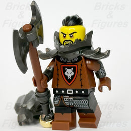 LEGO Castle Wolfpack King Minifigure Leader Battle Axe Outlaw Genuine LEGO Crook0
