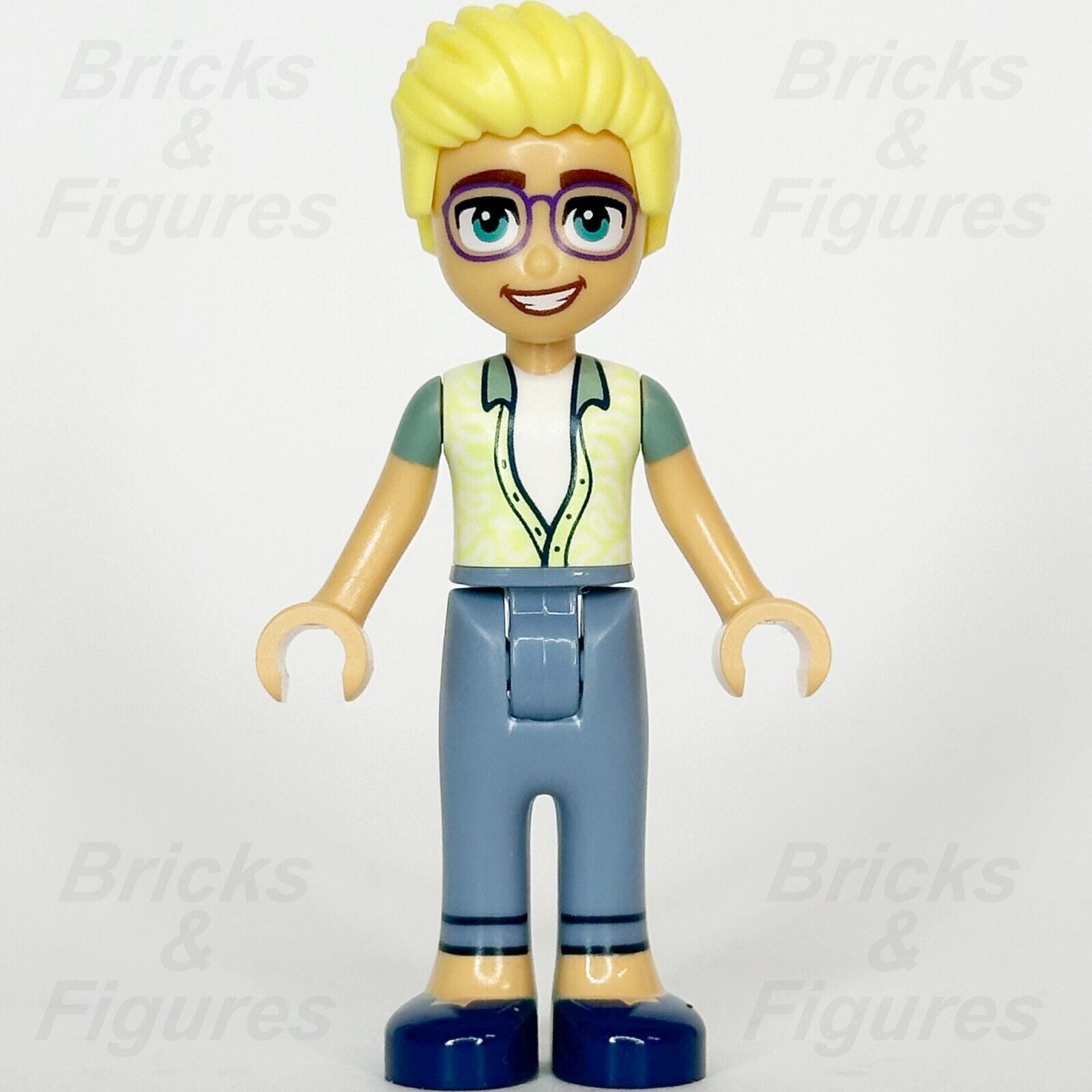LEGO Friends Olly Minifigure Green Shirt Dark Blue Shoes Minifig 41754 frnd594 - Bricks & Figures