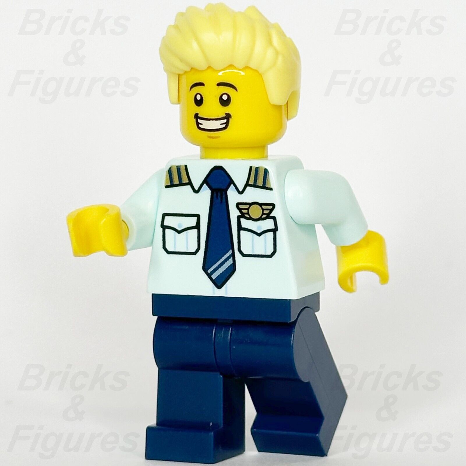 LEGO City Passenger Plane Pilot Minifigure Male Minifig Town 60367 cty1679 - Bricks & Figures
