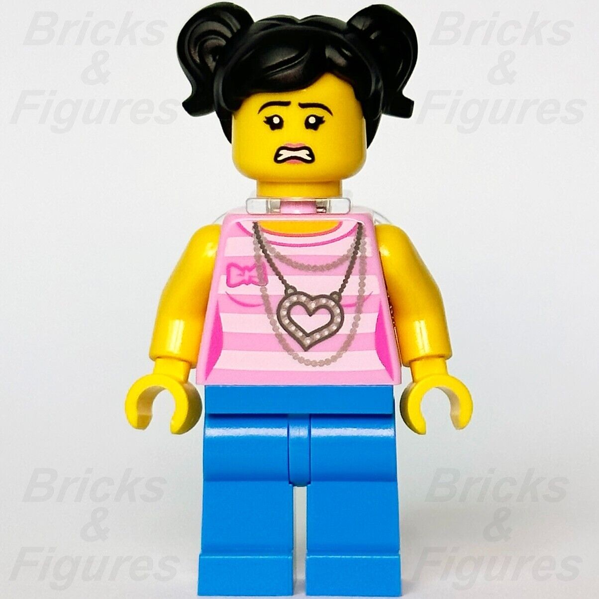 LEGO Monkie Kid Rui Minifigure Bright Pink Top Heart Necklace 80018 mk037 - Bricks & Figures