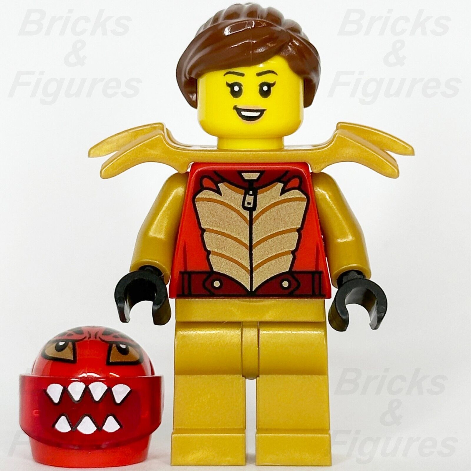 LEGO City Stuntz Driver Minifigure Red Gold Racing Jacket & Helmet 60360 cty1577 - Bricks & Figures