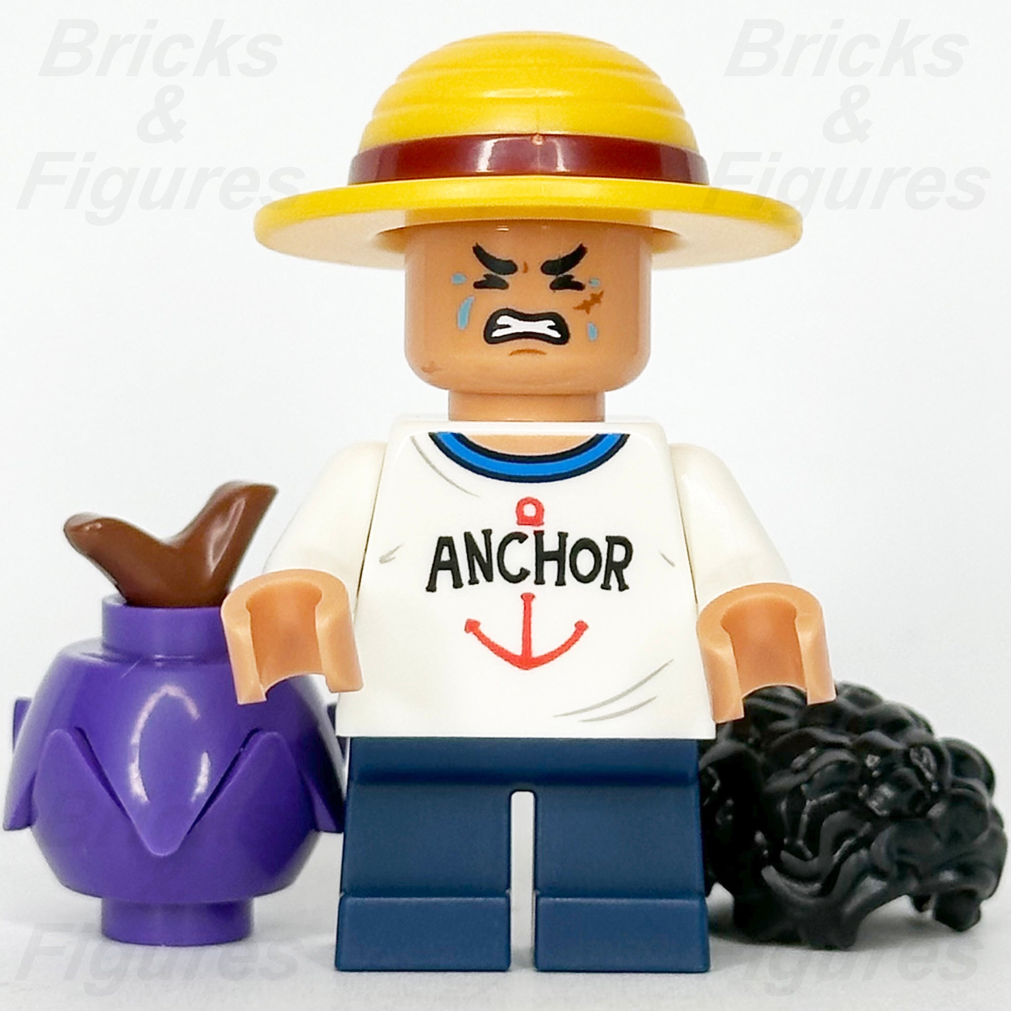 LEGO One Piece Monkey D. Luffy Minifigure Young 75636 op003 w/ Hat & Devil Fruit
