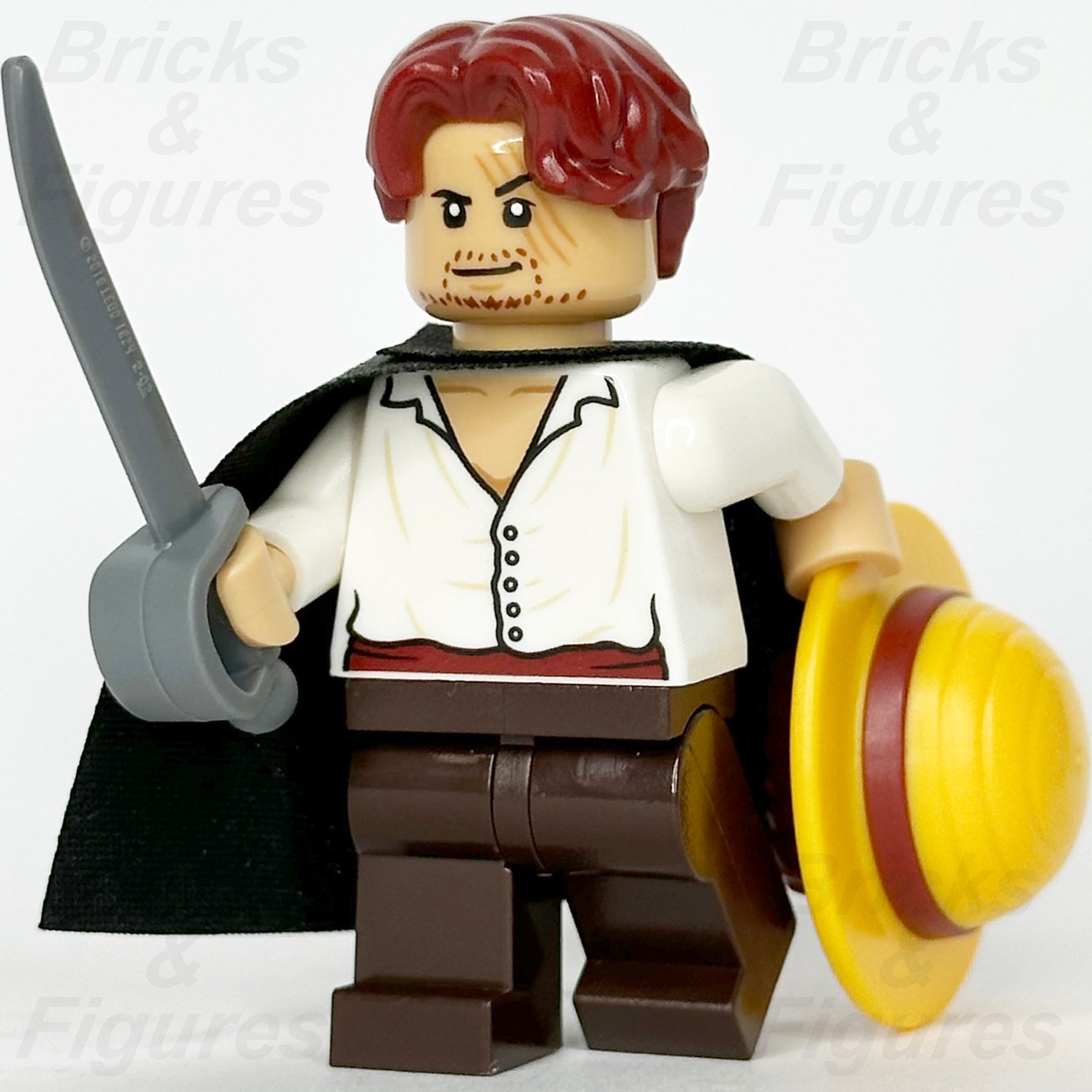 LEGO One Piece Shanks Minifigure Pirate Emperor 75636 op001 with Hat & Sword
