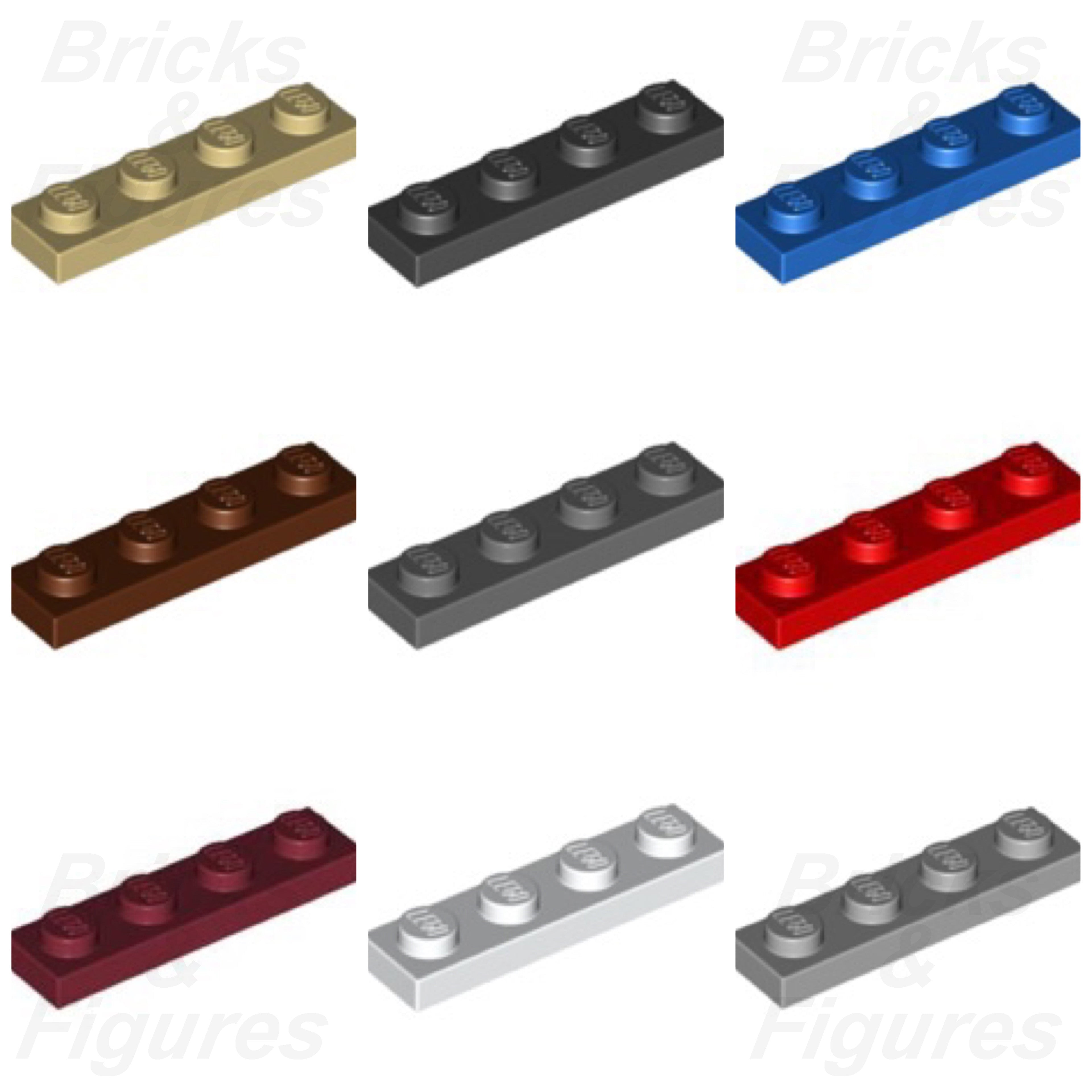LEGO 1 x 4 Plate Parts  Pick Your Colour & Amount 10 / 20 / 50 Genuine 3710 - Bricks & Figures