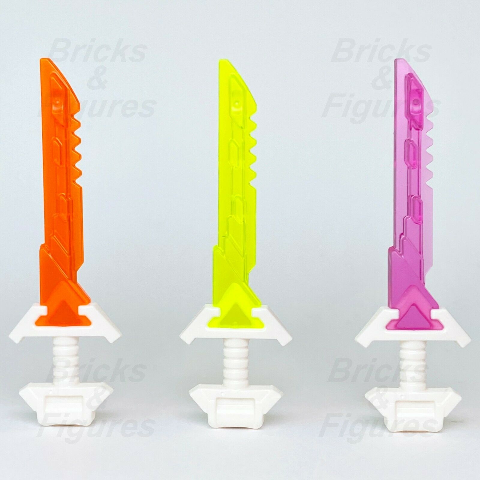 3 x Ninjago LEGO® Ninja Key-Tana Swords Yellow Purple Orange Prime Empire Blades Part - Bricks & Figures