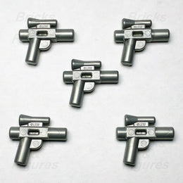5 x Star Wars LEGO Small Blaster Flat Silver Gun Minifigure Weapon Parts SW - Bricks & Figures