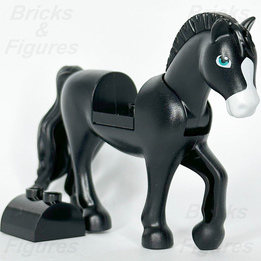 LEGO Disney Princess Black Horse Khan Animal Part Minifigure 43208 White Blaze - Bricks & Figures