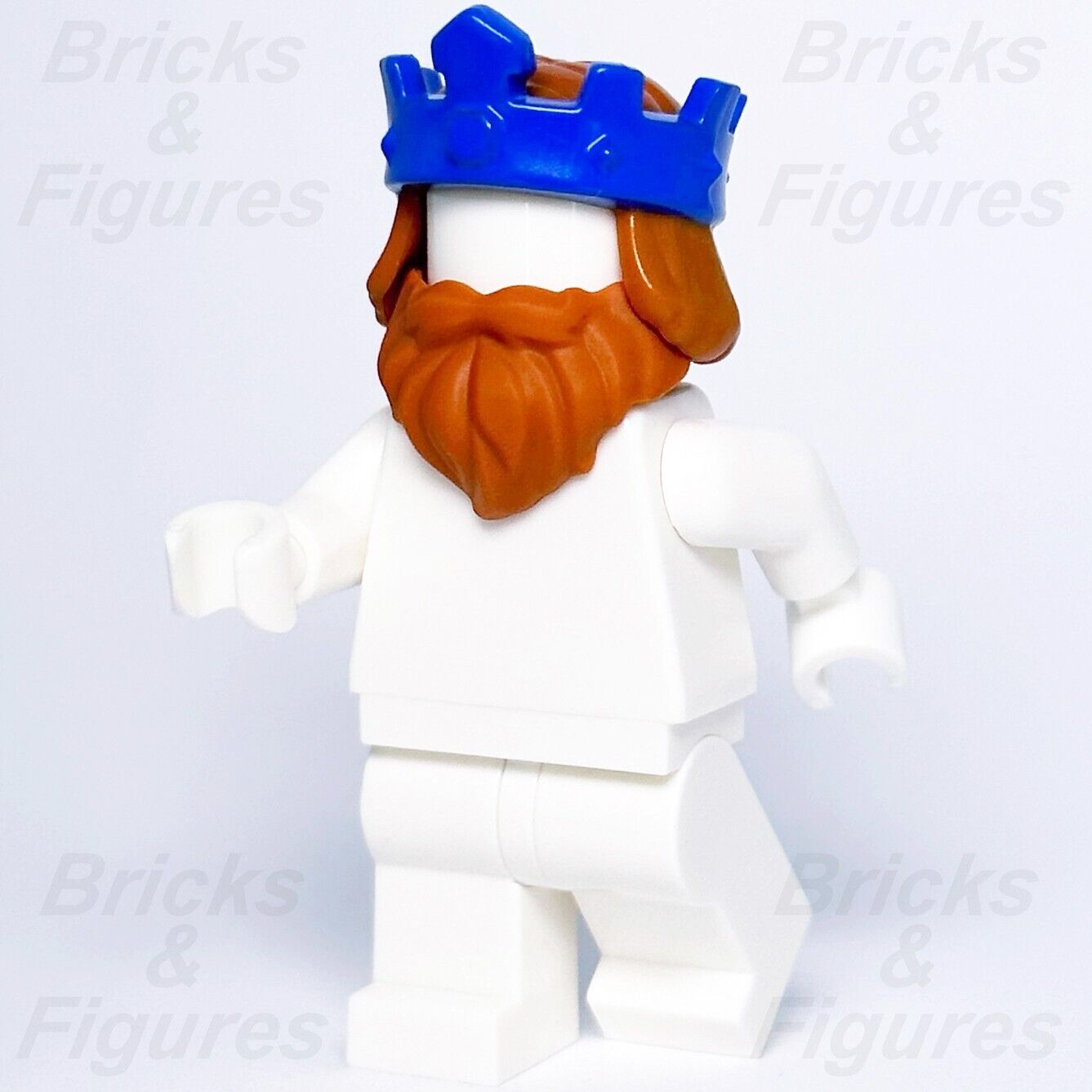 Castle LEGO Blue Crown with Orange Beard & Hair Minifigure Parts 70357 King New - Bricks & Figures