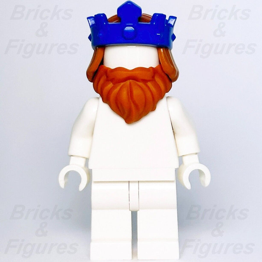 Castle LEGO Blue Crown with Orange Beard & Hair Minifigure Parts 70357 King New - Bricks & Figures