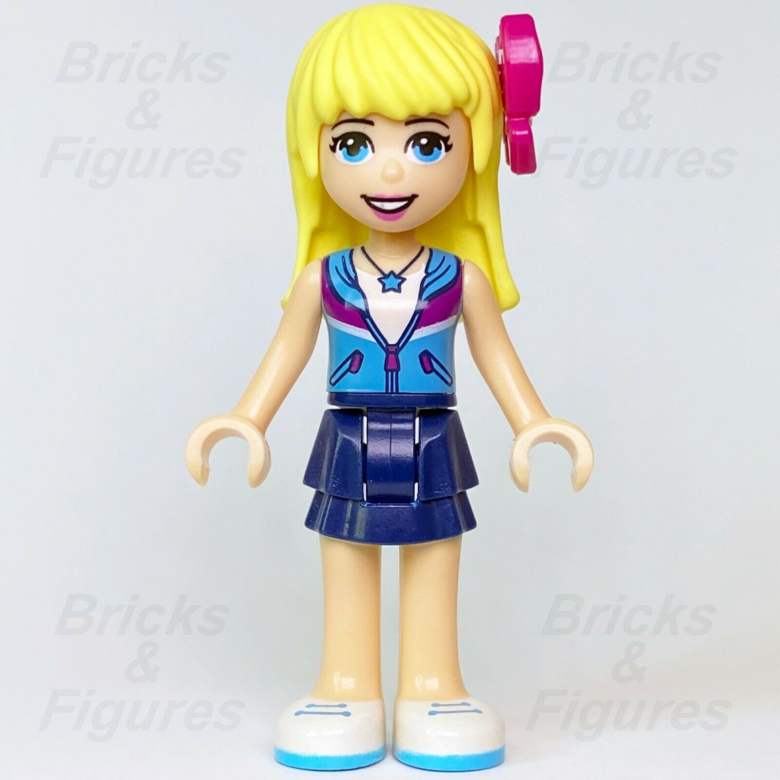 Friends LEGO Stephanie Dark Blue Skirt with Azure & Purple Top Minifigure 41356 - Bricks & Figures