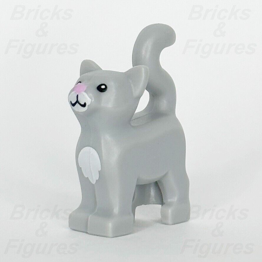 LEGO Cat Light Grey Minifigure Animal Part with Pink Nose 13786pb01 10668 New - Bricks & Figures