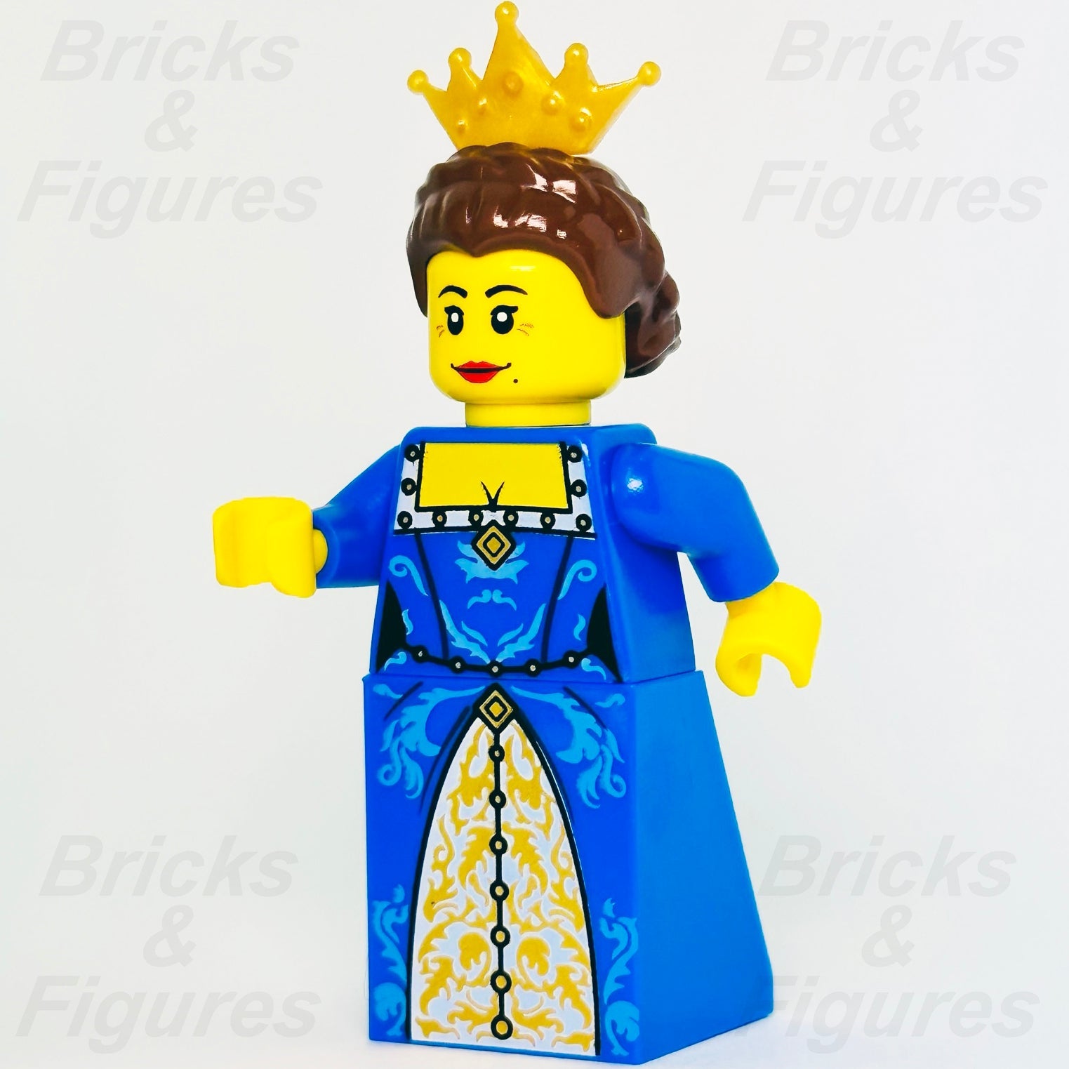 LEGO Crown Queen Castle Fantasy Era Minifigure 7079 cas416 Noble Blue Dress New - Bricks & Figures