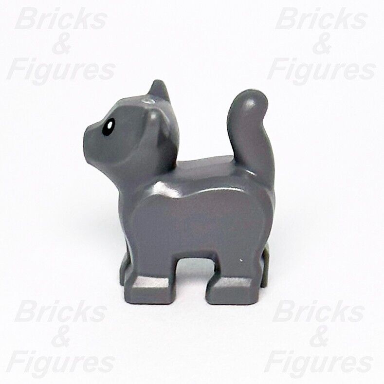 LEGO Kitten Dark Grey Minifigure Baby Cat Animal Town City Part 60352 60320 New - Bricks & Figures