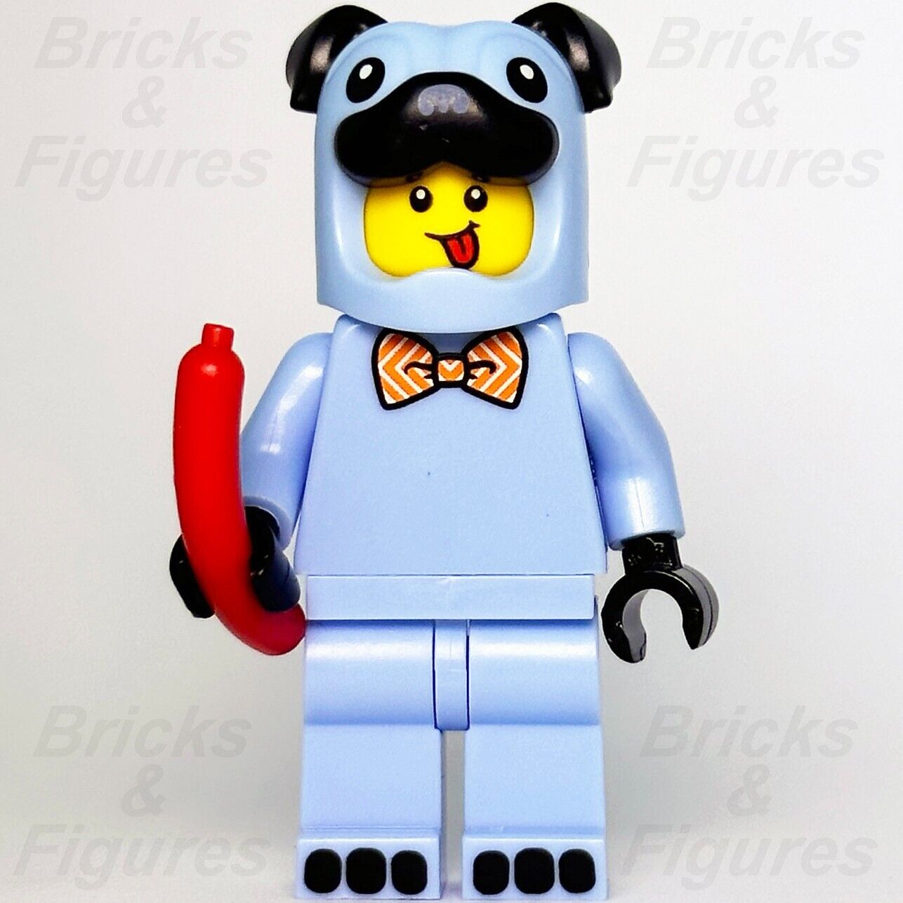 LEGO Pug Costume Guy Build-A-Minifigure with Hot Dog Part BAM 2021 hol245 Blue - Bricks & Figures