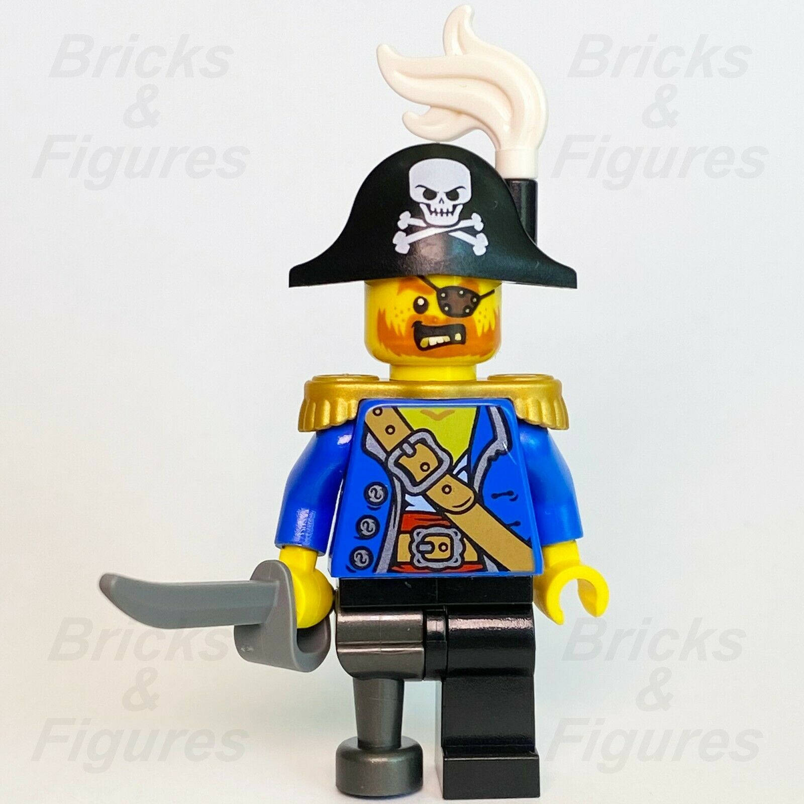 New Creator LEGO Pirate Captain with Blue Jacket & Sword Minifigure 31109 pi185 - Bricks & Figures