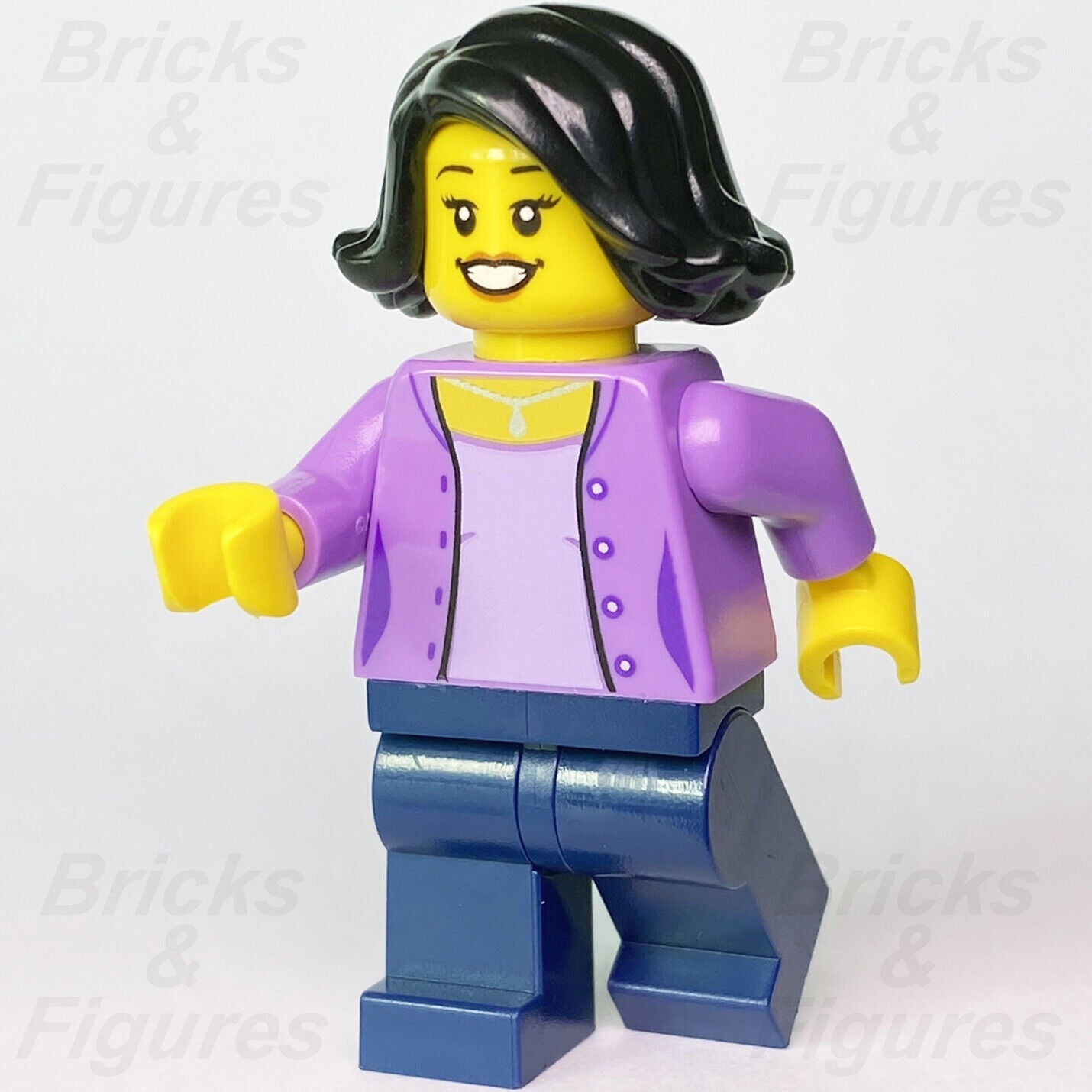 New Town City LEGO Mum with Purple Jacket Building Minifigure 60291 cty1234 - Bricks & Figures