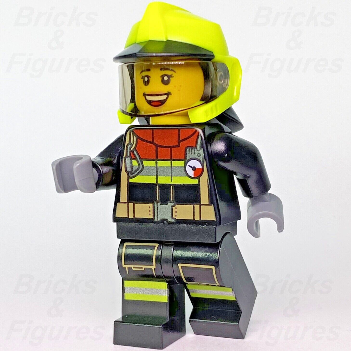 Town City LEGO Sarah Feldman Firewoman Firefighter Fire Minifigure 60321 New - Bricks & Figures