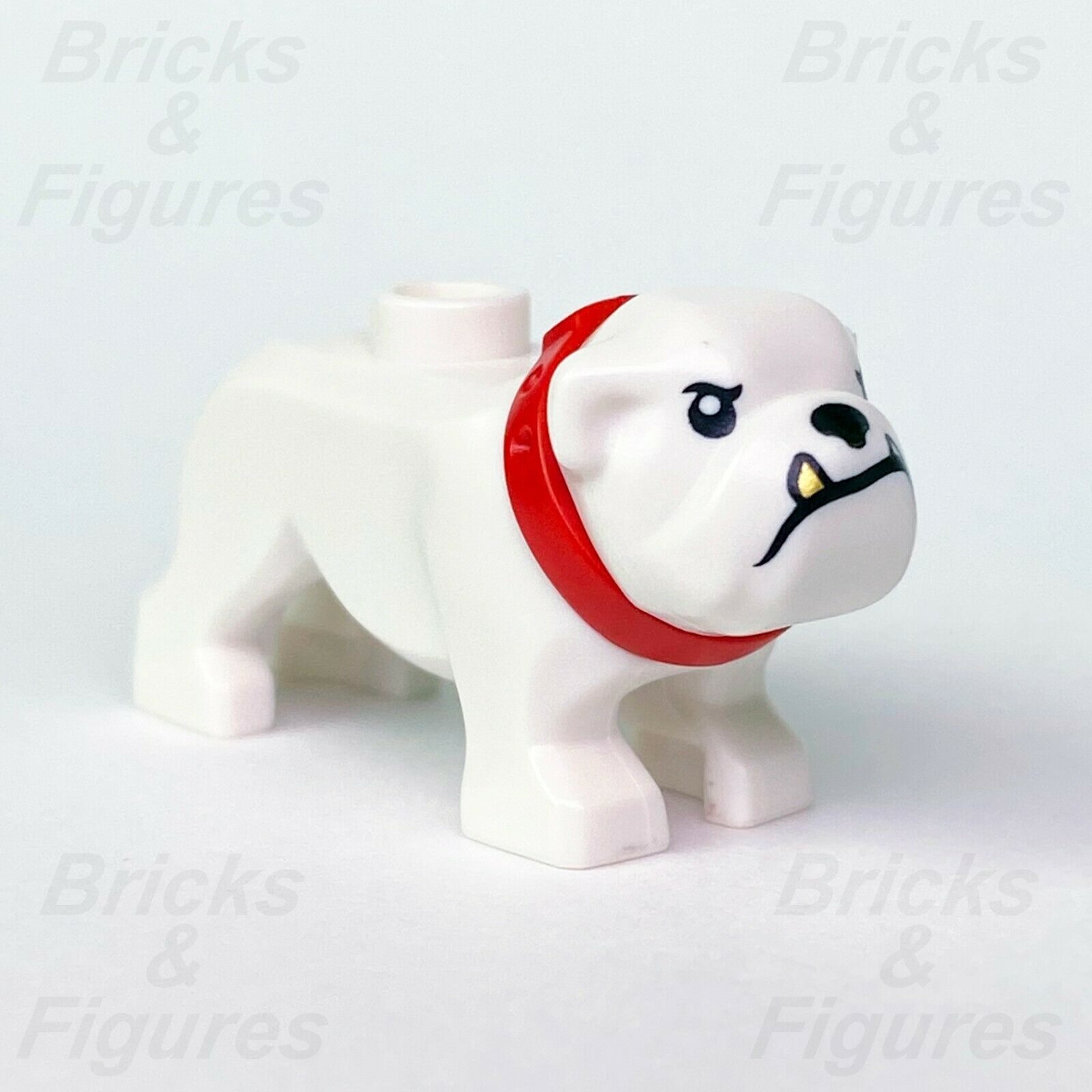 Town & City LEGO White Bulldog Dog with Red Collar & Gold Tooth Police 60246 - Bricks & Figures